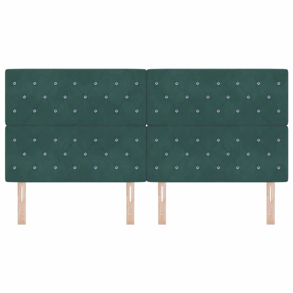 vidaXL Headboard with Headboard Dark Green 200 cm Faux Leather