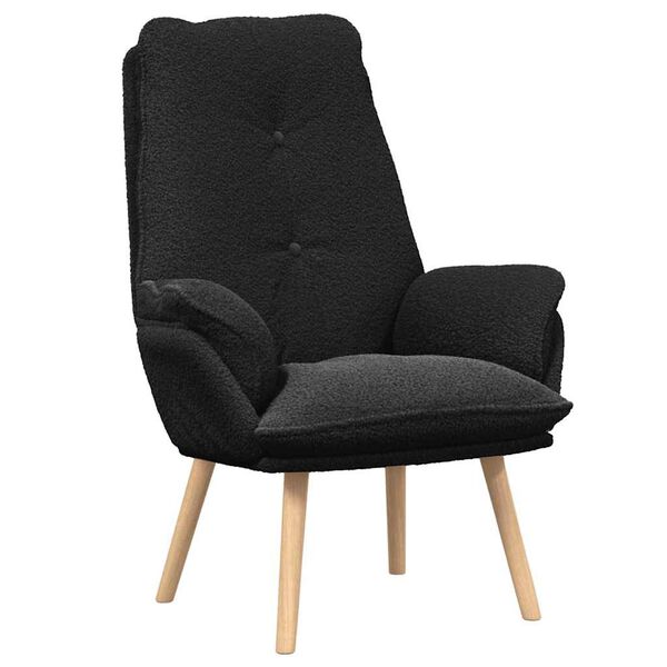 vidaXL Armchair Black 61 x 78 x 98 cm Sherpa Fabric