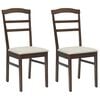 vidaXL Dining Chair 2 pcs Light Brown and Light Solid Wood