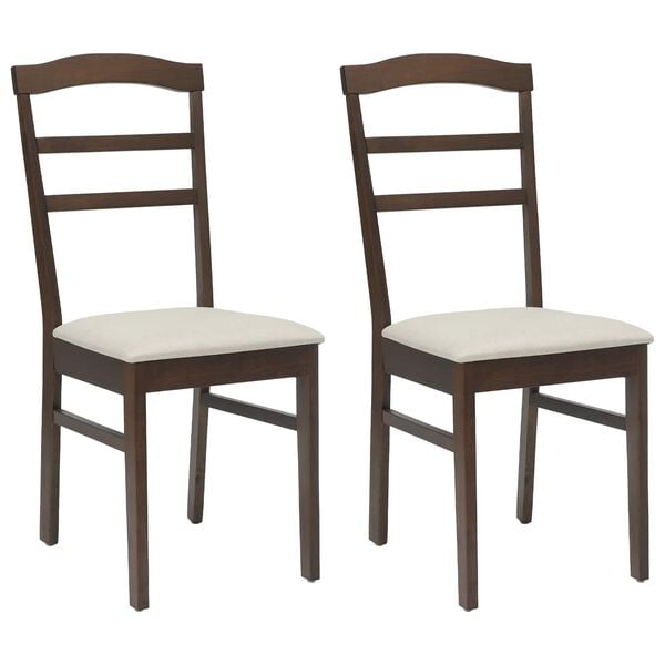 vidaXL Dining Chair 2 pcs Light Brown and Light Solid Wood