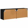 vidaXL TV Wall Cabinet 2 pcs Black 59.5 x 31 x 40 cm Engineered Wood