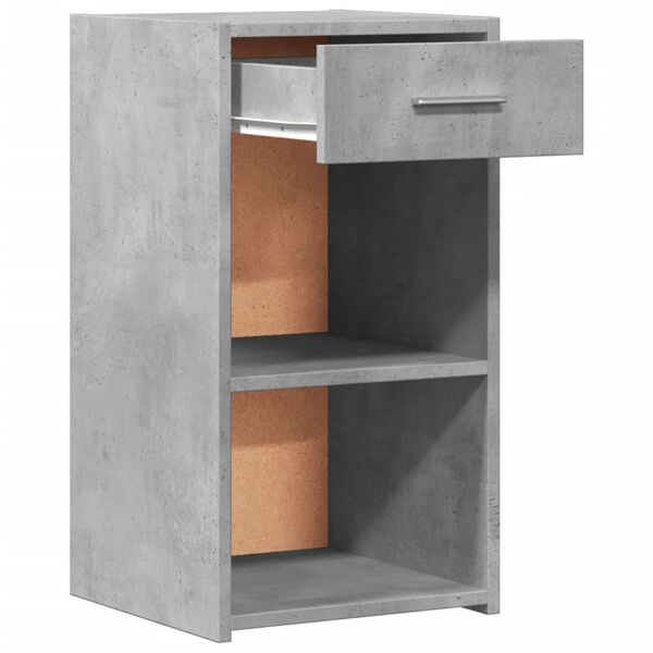 vidaXL Bedside Cabinet Concrete Grey 35x34x65 cm Engineered Wood
