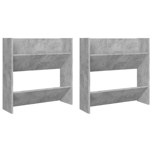 vidaXL Wall Shoe Cabinets 2 pcs Concrete Grey 60x18x60 cm Engineered Wood