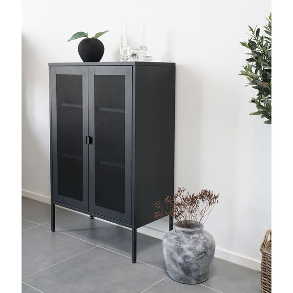 House Nordic Display Cabinet Anna with Mesh Door Black