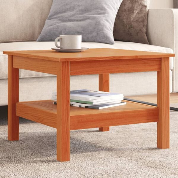 vidaXL Coffee Table Wax Brown 55x55x40 cm Solid Wood Pine