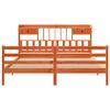 vidaXL Bookcase Bed without Mattress Wax Brown 200x200cm Solid Wood Pine