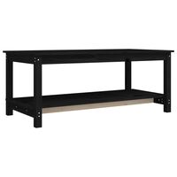 vidaXL Coffee Table Black 110x55x45 cm Solid Wood Pine