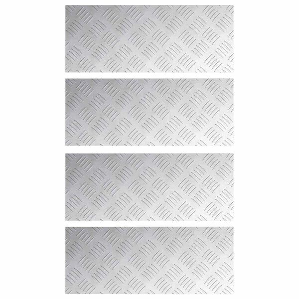 vidaXL Stair Tread Rectangular 4 pcs Silver 50 x 20 cm Aluminium