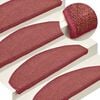 vidaXL Stair mats 15 pcs 65 x 24 x 4 cm Non-Slip Bordeaux Red