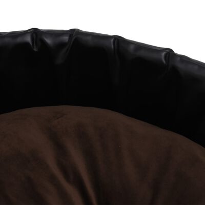 vidaXL Dog Bed Black and Brown 99x89x21 cm Plush and Faux Leather