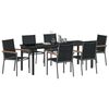 vidaXL Garden Dining Set 7 pcs Black Powder-coated Steel