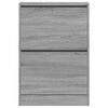 vidaXL Shoe Cabinet Grey Sonoma 60x21x87.5 cm Engineered Wood