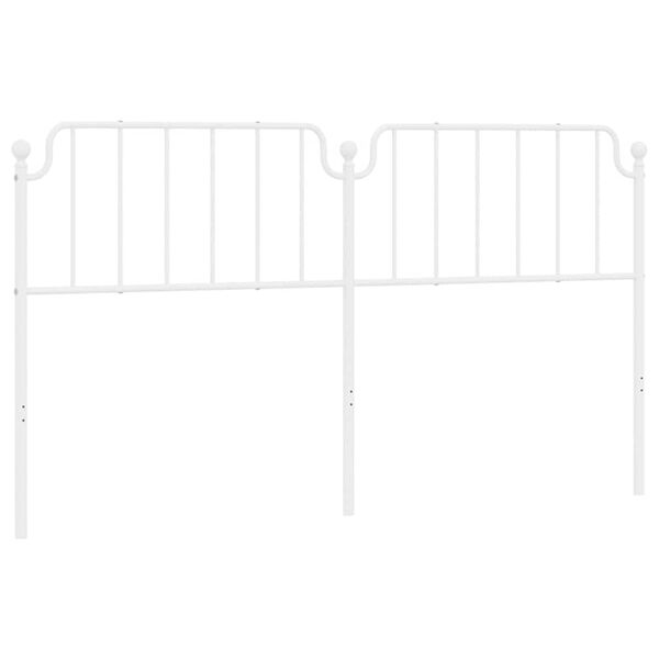 vidaXL Metal Replace Headboard White 180 cm