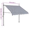 vidaXL Manual Retractable Awning with LED 150 cm Blue and White