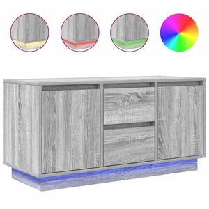 vidaXL TV Cabinet with LED Lights Grey Sonoma 100x41x50 cm