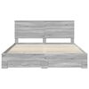 vidaXL Bed Frame with Drawer Grey Sonoma 200 x 200 cm Engineered Wood