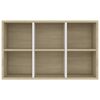 vidaXL Book Cabinet/Sideboard White and Sonoma Oak 66x30x98 cm Engineered Wood
