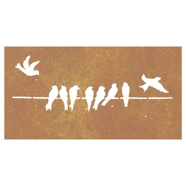 vidaXL Garden Wall Decoration 105x55 cm Corten Steel Bird Design
