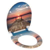 SCHÜTTE Toilet Seat with Soft-Close Quick Release SUNSET SKY