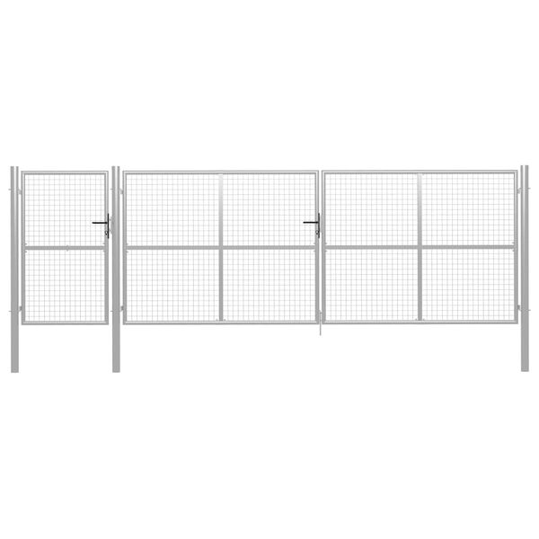 vidaXL Garden Gate Steel 500x150 cm Silver