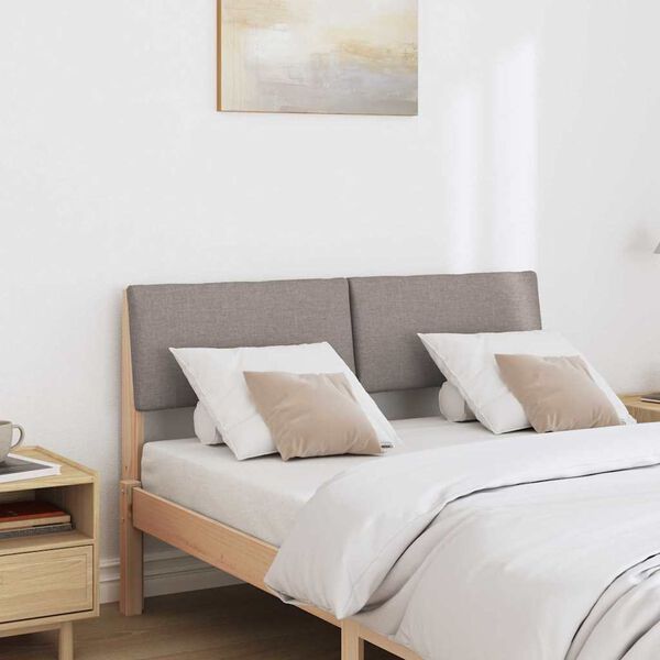 vidaXL Upholstered Headboard Taupe 120 cm Solid Pine Wood