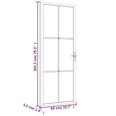 vidaXL Interior Door 83x201.5 cm Black Matt Glass and Aluminium