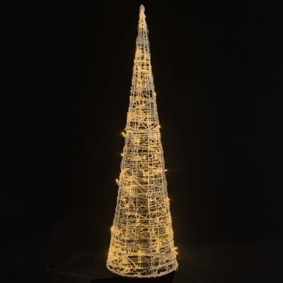 vidaXL Acrylic Decorative Pyramid LED Light Cone Warm White 90 cm