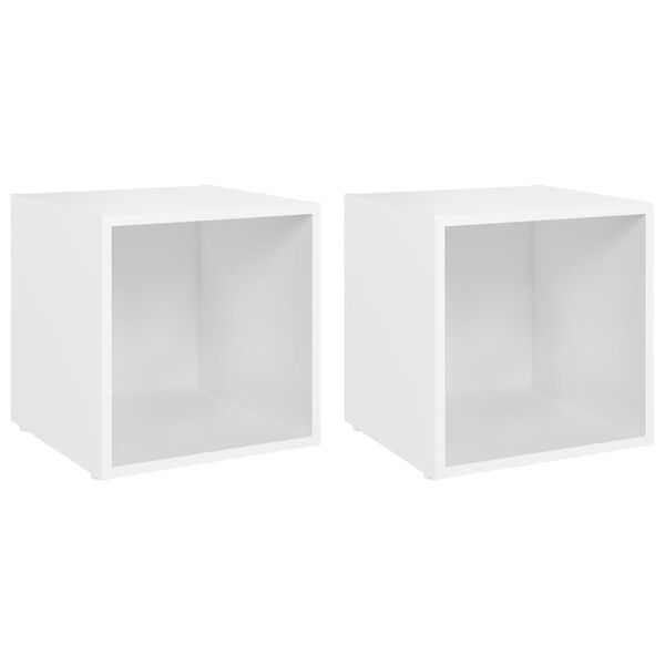 vidaXL TV Cabinets 2 pcs White 37x35x37 cm Engineered Wood