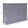 vidaXL Sideboard with 10 Drawers Grey 113x30x79 cm Wood