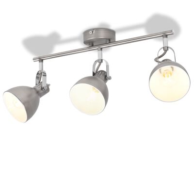 vidaXL Ceiling Lamp for 3 Bulbs E14 Grey