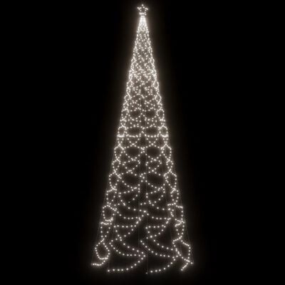 vidaXL Christmas Tree with Metal Post 1400 LEDs Cold White 5 m