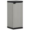 vidaXL Garden Storage Cabinet with 1 Shelf Grey and Black 35x40x85 cm