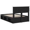 vidaXL Bed Frame with Headboard Black 120 x 190 cm Solid Pine Wood