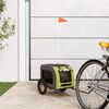 vidaXL Pet Bike Trailer Green and Grey Oxford Fabric and Iron
