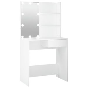 vidaXL Dressing Table with LED White 74.5x40x141 cm