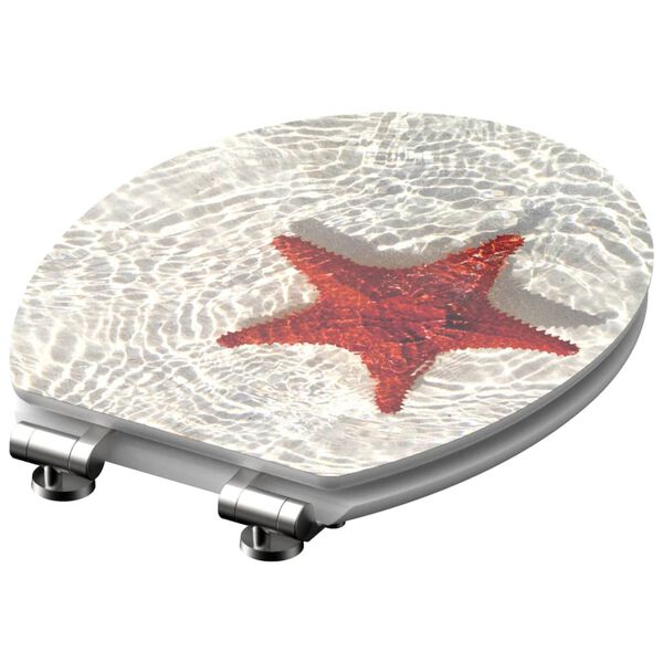 SCH&Uuml;TTE High Gloss Seat with Soft-Close RED STARFISH MDF
