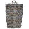 vidaXL Planter Basket with Storage 2 pcs Grey Lacak Rattan