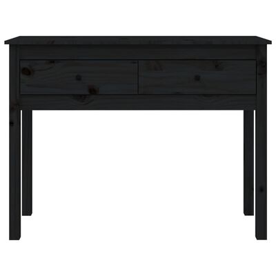vidaXL Console Table Black 100x35x75 cm Solid Wood Pine