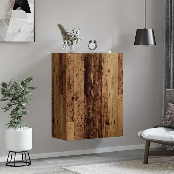 vidaXL Wall Cabinet Old Wood 69.5 x 34 x 90 cm Engineered Wood