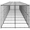 vidaXL Outdoor Dog Kennel Steel with Roof 26.62 m&sup2;