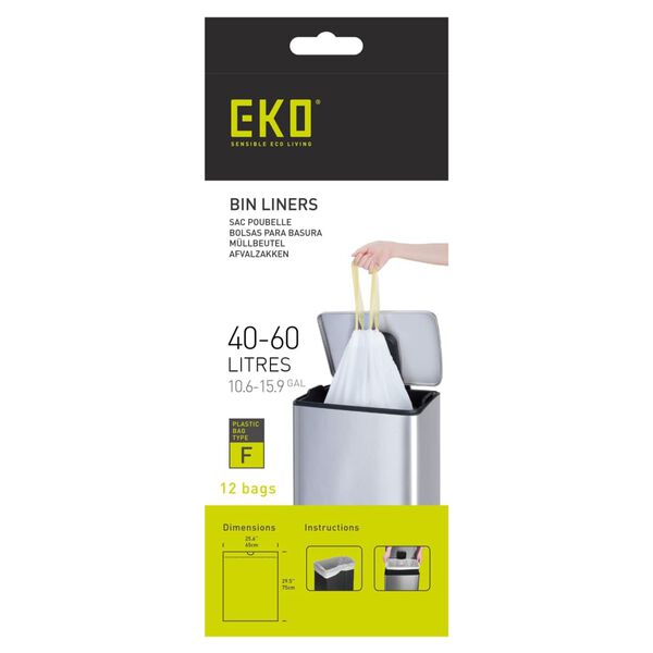 EKO Trash Bag Set F 40-60 L 24x12 pcs White