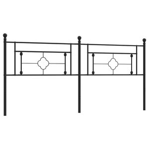 vidaXL Metal Replace Headboard Black 193 cm