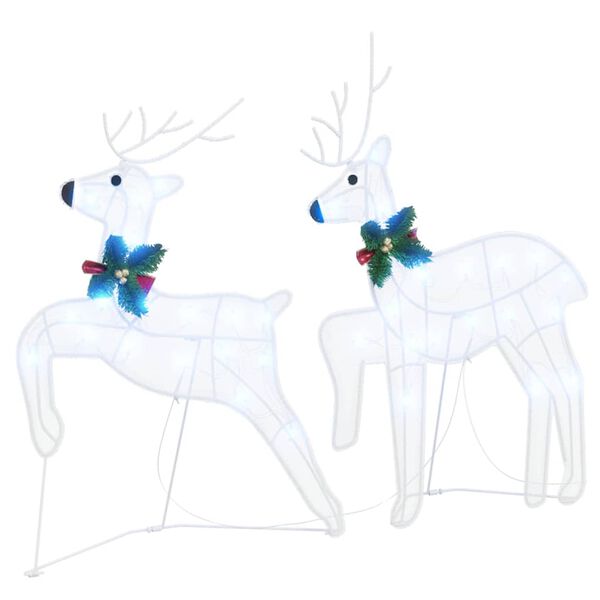 vidaXL LED Reindeers 2 pcs Cold White Fabric