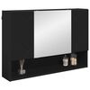 vidaXL Mirror Cabinet with Door Black 80 x 17 x 55 cm Engineered Wood