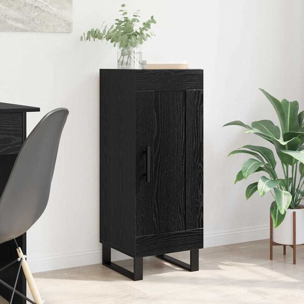 vidaXL Sideboard Black Oak 34.5 x 34 x 90 cm Engineered Wood and Iron