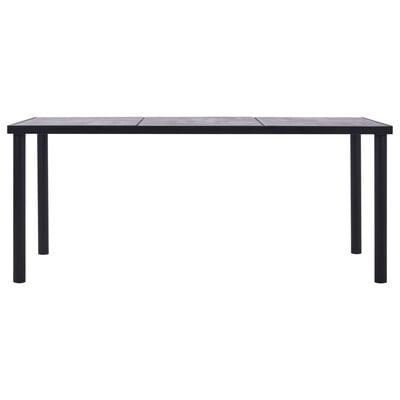vidaXL Dining Table Black and Concrete Grey 200x100x75 cm MDF