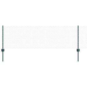 vidaXL Hexagonal Fence with Post 100 x 0.6 m PVC-Coated Steel Green