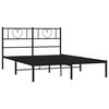 vidaXL Metal Bed Frame without Mattress with Headboard Black 140x190cm