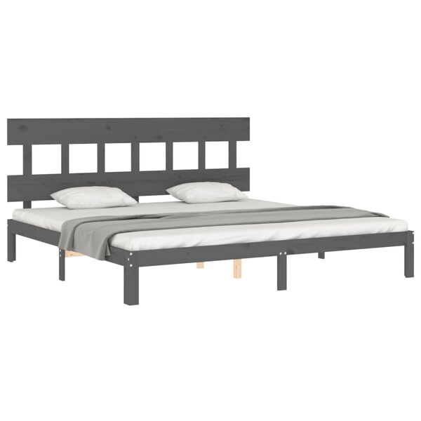 vidaXL Bed Frame without Mattress Grey 200x200 cm Solid Wood Pine