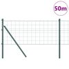 vidaXL Fence with Post Green 0.4 x 50 m Steel and PVC